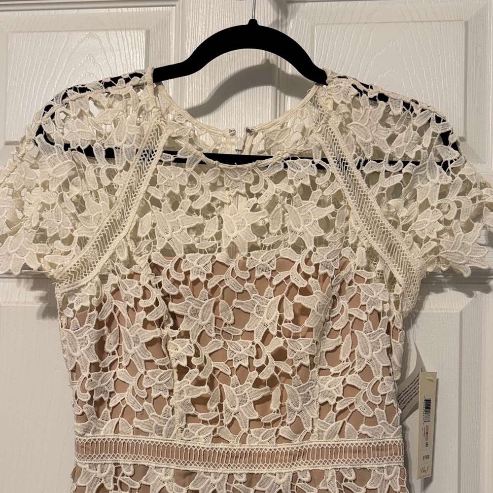 Eliza J Lace Dress | Ivy White | Size 2 | NWT | Bridal / Engagement / Shower - Picture 4 of 8
